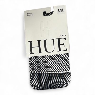 Hue Two Tone Net Tights Ink Blue Black Womens Size M/L Tights 1 Pair New